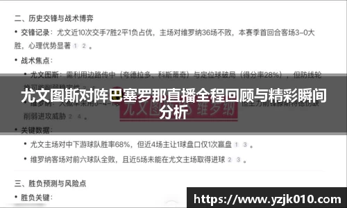 尤文图斯对阵巴塞罗那直播全程回顾与精彩瞬间分析